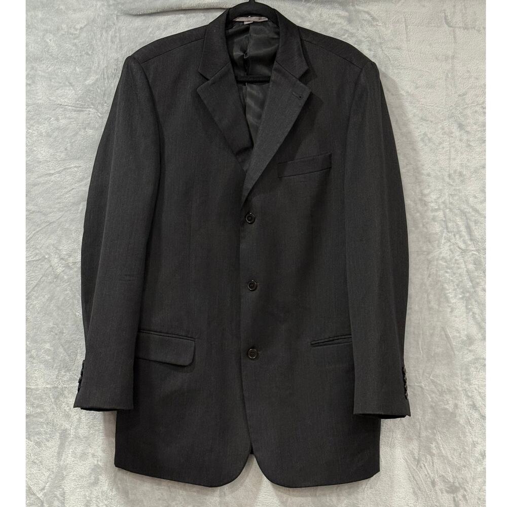 Giorgio Cosani 44L Black Super 100s Wool Suit Jacket Blazer Mens Tailored Formal